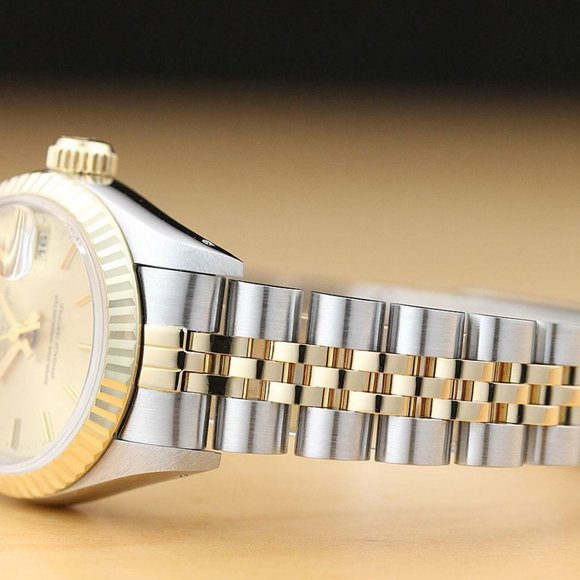 Rolex Datejust Two Tone 18k Factory Ladies Diamond Watch - Picture 7 of 8